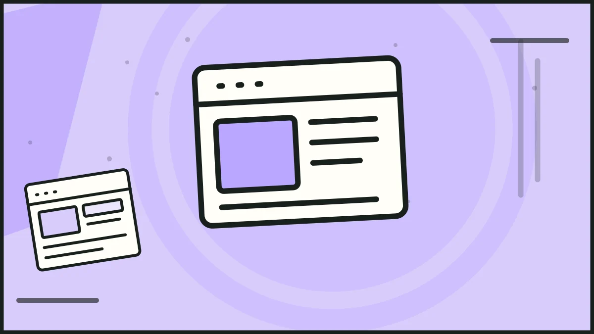 A browser page beside a website wireframe, illustrating redesign measurement.